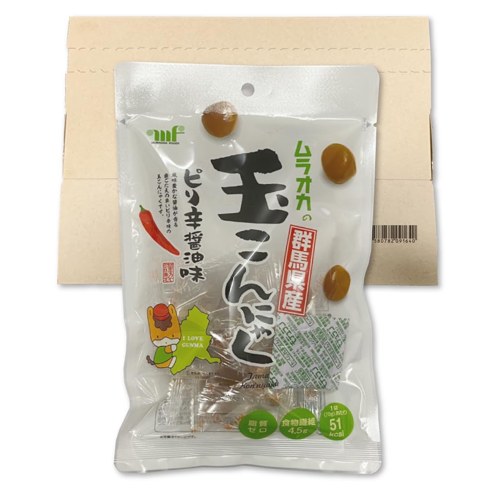 Amazon.co.jp: 村岡食品 玉こんにゃく ピリ辛 醤油味 70g PSJBOX